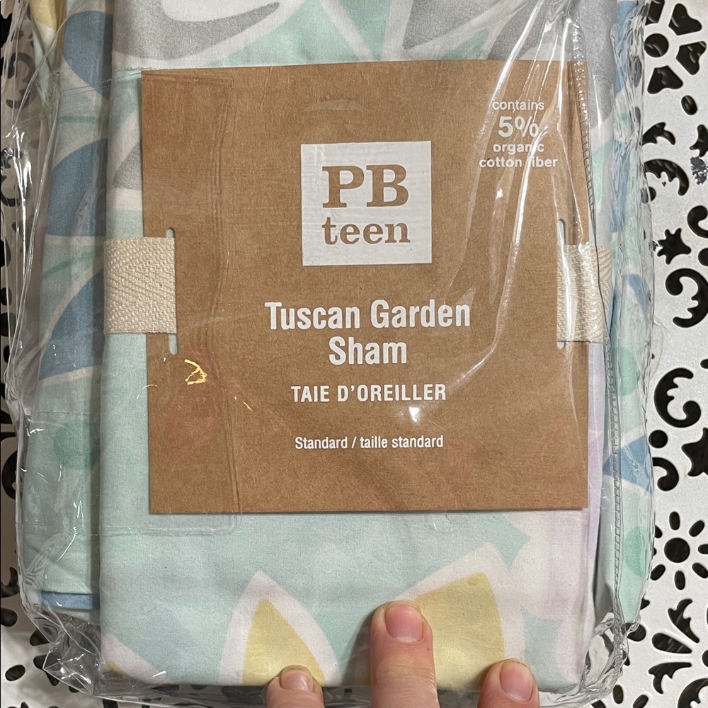 Pottery Barn Teen Floral Sham in Blue and Yellow